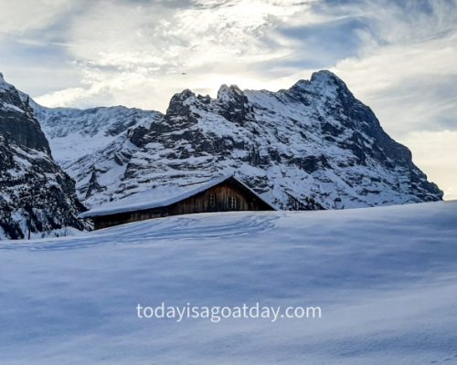 Winter activities in Grindelwald, sun setting over Grindelwald Bort