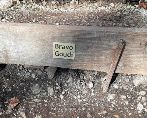 hiking in Solothurn, 100er Stägli, mini metal congratulations sign saying Bravo