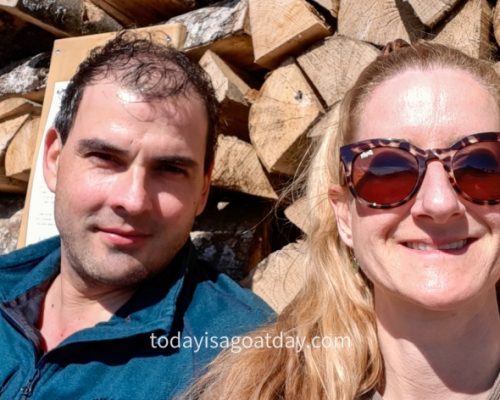 Easy hike in canton Schwyz, Sophia and Krisztian enjoying a break at Urmiberg