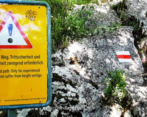 Lägern Ridge Hike in Baden, Lägern hike, warning sign