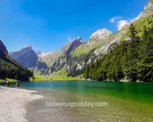 One of the best things to do in Appenzell, te first view of Seealpsee