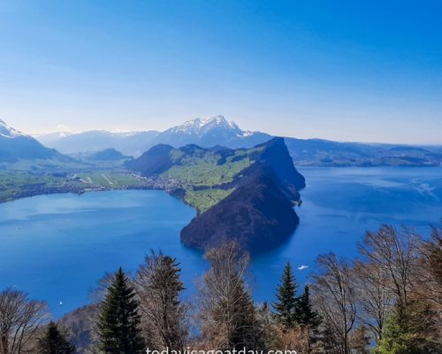 Hiking in canton Schwyz, wonderful views of Lake Lucerne