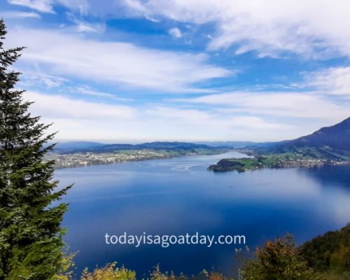 Hike in Central Switzerland, views of Lake Lucerne from Bürgenstock resort