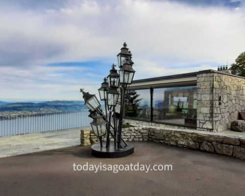 Hike in Central Switzerland, lamp constellation at Bürgenstock resort