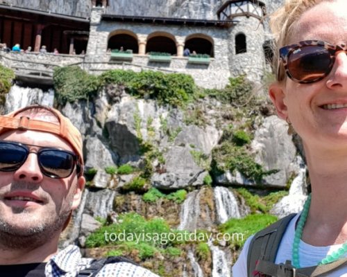 Hiking along the Jacob`s trail , selfie time in fron of the waterfalls