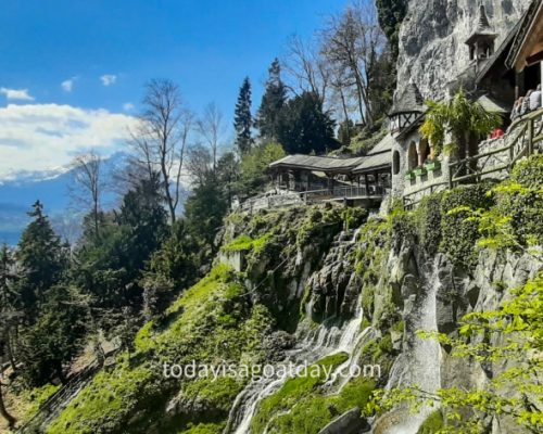 Hiking along the Jacob`s trail , leaving the St. Beatus caves