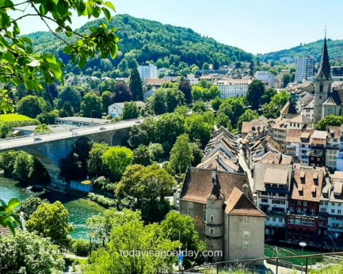 Great hiking trails in baden, Läger, view from Schartenfels over the city of Baden